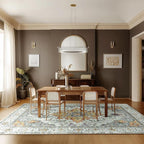 Area Rugs 9'x12' Washable Non-Slip, Floral Vintage Distress Print Pattern - Image 9