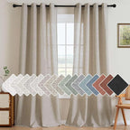 H.VERSAILTEX Living Room Linen Curtains Semi Sheer Curtains Nickel Grommet by HVERSAILTEX