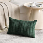 Fancy Homi Set of 4 Green Lumbar Rectangle Decorative Throw Pillow Covers 12x20 - Image 2