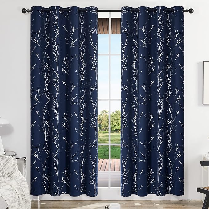 Deconovo Navy Blue Blackout Curtains, Living Room Curtain, Thermal Insulated - Image 2