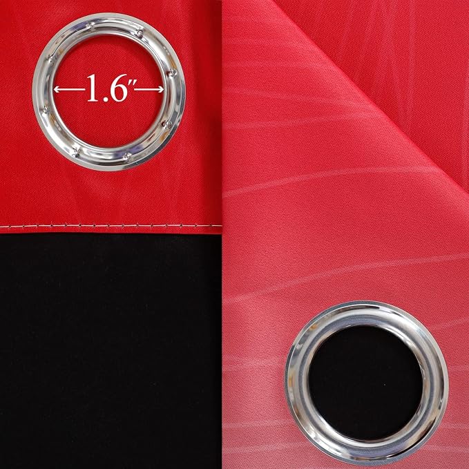 Black and Red 100% Blackout Curtains 84 Inches Long, Ombre Blackout Drapes - Image 7