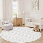 Nakagishi Round Rug Boho Area Rugs: 4x4 Washable Large Circle Neutral Soft - Image 6