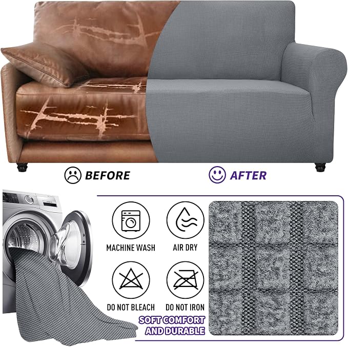 ZNSAYOTX Super Stretch Couch Cover Love Seat Sofa Covers - Image 7