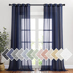 NICETOWN Linen Textured Sheer Curtains 96" L by NICETOWN