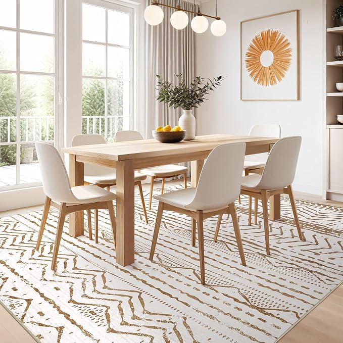 Nakagishi 6x9 Area Rugs Living Room: Washable Boho Large Neutral Soft Farmhouse - Image 5