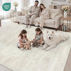 8x10 Area Rugs for Living Room: Vintage Boho Neutral Washable Rug Indoor Soft - Image 7