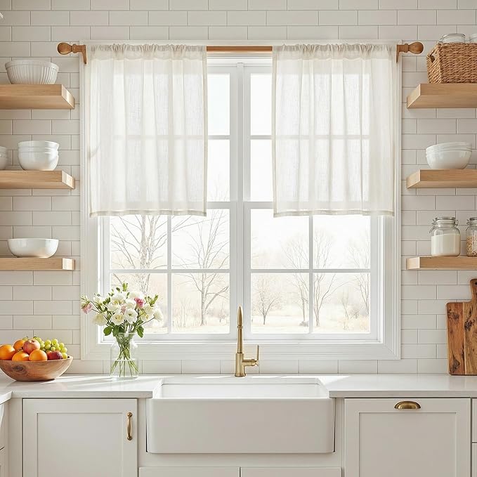MYSKY HOME Small Window Natural Curtains by MYSKYHOME
