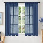 BGment Navy Blue Linen Curtains 54 Inch Length by BGment