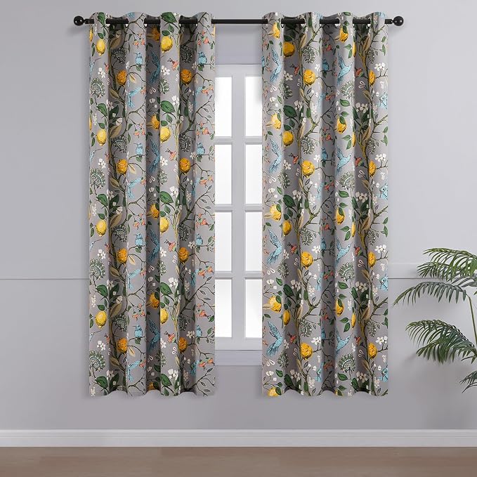 Topfinel 54 Inches Long Short Grey Blackout Curtains - Image 2