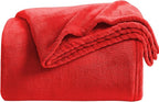 KMUSET Super Soft Throw Blanket Premium Silky Flannel Fleece Twin Red - Image 5