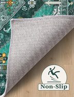 SERISSA Boho Washable Runner Rug, 2x6 Rug Runner Non-Slip Vintage Teal Hallway - Image 3