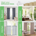 White Curtain Rods for Windows 28 to 60 inch, Adjustable Curtain Rod Set - Image 7