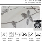 AmHoo 2 Panels Embroidered Leaf Pattern Semi Sheer Curtains Foliage Floral - Image 6