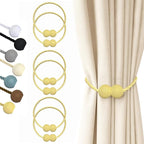 Hion Magnetic Curtain Tiebacks Golden 6 Pack, Curtain Tiebacks Buckles by Hion
