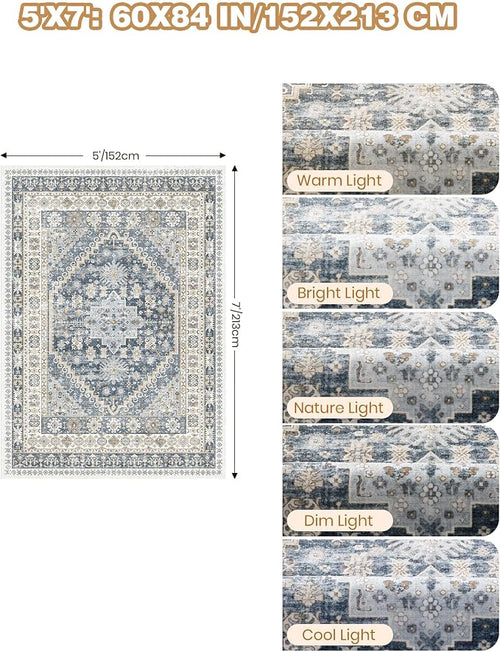 Area Rugs 5x7, Ultra-Thin Washable Rugs - Image 2