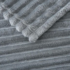 Grey Fleece Throw Blanket 108”×90” - Image 5