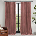 RYB HOME Dusty Pink Velvet Curtains 84 inch, Room Darkening Window Curtains by RYBHOME
