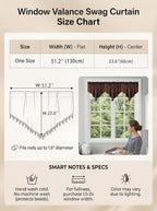 Molaxhome Swag Curtain 51 inch Length Rod Pocket Scalloped Curtain Valance - Image 2
