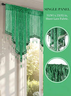 Molaxhome Swag Curtain 51 inch Length Rod Pocket Scalloped Curtain Valance - Image 4