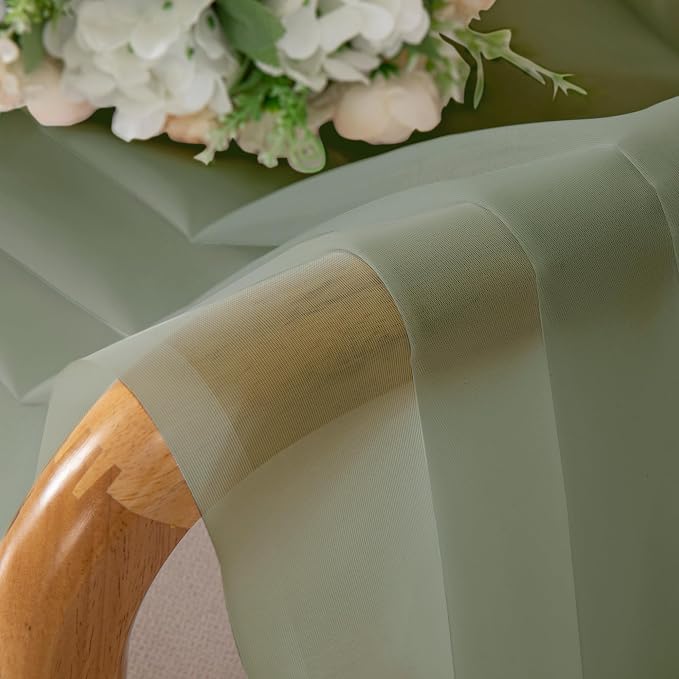Chyhomenyc Sheer Curtains Tiers 42W x 24L Inches 2 Pieces Set, Light Filtering - Image 9