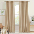 RYB HOME Camel Linen Sheer Curtains 95 inches Length, Aesthetic Light Filtering by RYBHOME