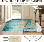 Washable Area Rugs 2'x8' Non-Slip Modern Abstract Soft - Image 5