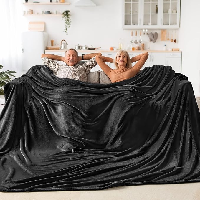 BEDELITE Big Fleece Blanket 120" x 120", Super Soft Fluffy Fuzzy Oversized King by BEDELITE