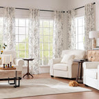 jinchan Linen Floral Curtains 84 Inch Length - Image 2
