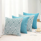 HPUK Decorative Throw Pillow Covers Set of 4 Geometric Design Linen Cushion - Image 7