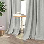 102 Inch Long Curtains Blackout Linen Cotton Textured Black Out Curtains Energy - Image 7