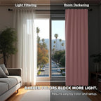Deconovo Blackout Curtains, Thermal Insulated, W42 x L72 2 Panels, Back Tab - Image 3