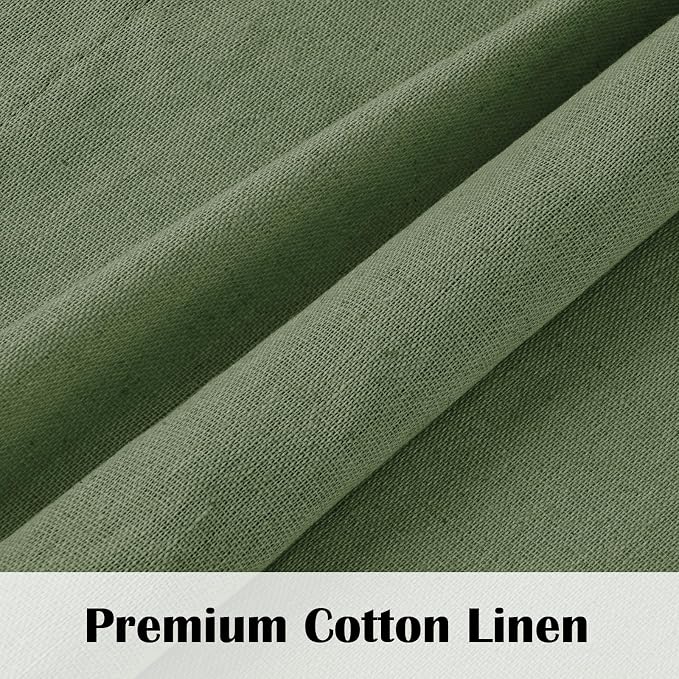 FRAMICS Farmhosue Kitchen Curtains 36 Inch Length, Rustic Cotton Linen Tier - Image 5