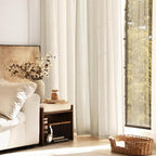 Faux Linen Beige Curtains 72 inches Long - Image 5