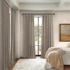 Pitalk Taupe Curtains 90 Inch Length 2 Panels Set Linen Light Filtering Sheer - Image 6