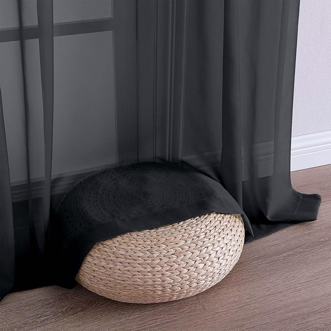 OVZME Black Bedroom Curtains 96 Length - Image 6