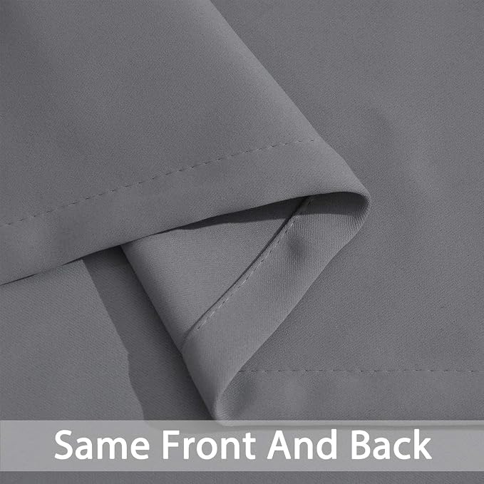 Yakamok Room Darkening Gray Blackout Curtains Thermal Insulated Grommet Curtain - Image 4