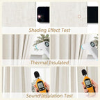 Guken Cream 100% Blackout Curtains 98 Inch Length 2 Panels Set - Image 5