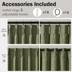 MIULEE Olive Green Pinch Pleated Thick Linen Curtains 84 Inches Long 2 Panels - Image 8