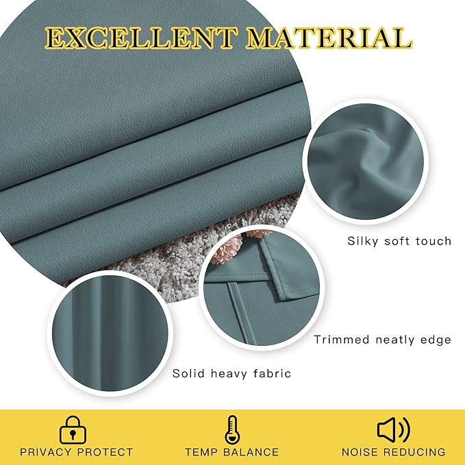 NICETOWN Blackout Kitchen Curtains 45 inch Length - Image 4