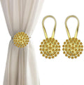 Magnetic Tiebacks for Curtains, 2 Pack Sparkling Crystal Flower Curtain by FOZUBOYO