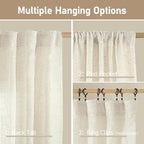 LAMIT Natural Ivory Semi Sheer Linen Curtains 84 inch Long, Cream White Light - Image 2