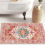Yamaziot Washable Area Rug, 2x3 Small Entryway Rug Non-Slip Boho Vintage Rug - Image 7