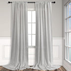 Pitalk Light Grey Linen Curtains 102 Inches Long - Image 8