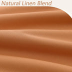 Guken Orange 100% Blackout Linen Curtains 120 Inch Length 2 Panels Set - Image 4