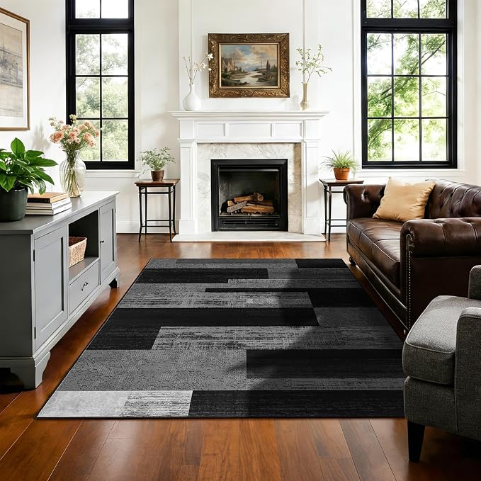 LIANLAM 3x5 Washable Area Rugs for Living Room and Bedroom, Vintage Checkered - Image 4