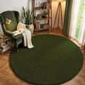 Amearea Olive Green Round Area Rugs 4ft Washable Circle Rugs by AmeareaDirect