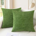 CaliTime Throw Pillow Covers Decorative 24 X 24 Inches Pack of 2 Cozy Chenille by CaliTime