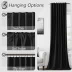 Guken Black 100% Blackout Curtains 90 Inch Length 2 Panels Set - Image 6
