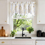 NICETOWN White Blackout Floral Kitchen Valances by NICETOWN