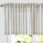 jinchan Striped Valance Farmhouse Window Treatment Linen Textured Drapes by JINCHAN